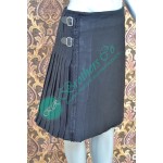 Men Black Plain Scottish Tartan Kilt